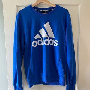 Adidas Men's Blue Pullover Crewneck Sweatshirt Sweater